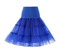 YUSUZH Enagua for mujer, 65 cm, largo hasta la rodilla, for boda, 3 capas, abullonada, noche, vintage, tutú, crinolina retro para Mujer, Estilo Corto(Blue,XL)
