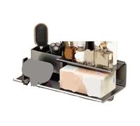 YUSUZH Estante for secador de Pelo for baño, for montado en la Pared, Peine, Estante Almacenamiento Multifuncional, estantes for para Secador de Pelo(Black)