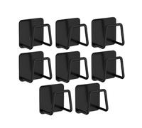 YUSUZH Estantes de cocina pared no perforados, estantes almacenamiento for tablas cortar, for tapas ollas, ganchos, for escurrir for fregadero, herramientas, 8 Uds para Cocina(Black)