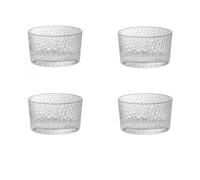YUSUZH Juego de minicuencos vidrio transparente, 4 Uds., postres cocina, ensaladera, salsas for el hogar, pudín, fruta, charcutería, tazones for preparación comidas para Ensalada(Clear A)