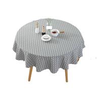 YUSUZH Mantel Redondo de Lino y algodón, Mantel Lavable for Banquete Hotel, Cubierta Mesa for Fiesta Boda, decoración del hogar para Terraza(Grey,120CM)