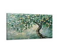 YUSUZHU Árbol de la vida natural, imágenes para decoración de pared, paisaje rural verde, lienzo, arte moderno, decoración del hogar, carteles, impresiones, 50 x 100 cm, sin marco