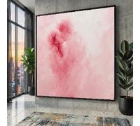 YUSUZHU Lienzo Abrazo, pintura de amor, arte abstracto de pared de pareja, decoración romántica rosa, lienzo de beso íntimo, historia de amor (45 x 45 cm/marco interior)