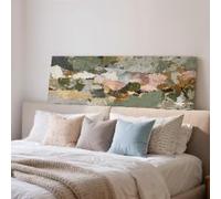YUSUZHU Lienzo con efecto de pintura agrietada, arte mural minimalista Wabi Sabi, lámina horizontal alargada enmarcada, decoración panorámica amplia, arte texturizado (35 x 105 cm/marco interior)