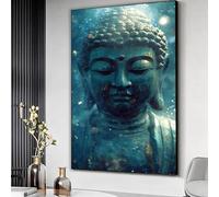 YUSUZHU Lienzo con estatua de Buda, arte mural en lienzo para meditación espiritual, decoración zen tranquila, pintura para una mente serena, decoración inspiradora para el hogar (60x90cm/sin marco)