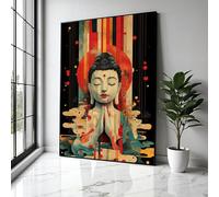 YUSUZHU Lienzo de meditación de Buda, arte mural espiritual, retrato contemporáneo de Buda, decoración zen para el hogar, pósteres e impresiones (21 x 30 cm/sin marco)