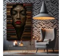 YUSUZHU Lienzo decorativo de estilo librero, decoración cottagecore, arte académico oscuro, arte de biblioteca, rincón de lectura, pintura para amantes de los libros (80 x 110 cm/sin marco)