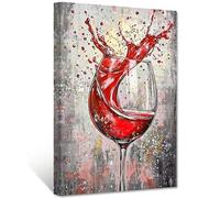 YUSUZHU Lienzo decorativo de pared con diseño de copa de vino tinto, pintura giclée para decoración de cocina o comedor, ideal para la zona del bar. Póster de arte contemporáneo (80x110cm/Sin marco).