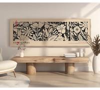 YUSUZHU Póster de lienzo floral inspirado en Yayoi Kusama: Impresión botánica abstracta para decoración de paredes del hogar, imágenes contemporáneas (70 x 210 cm/sin marco)