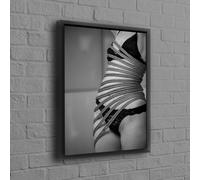 YUSUZHU Póster de mujer sexy, impresión en lienzo negro, arte mural de cuerpo de mujer sexy, lienzos para el hogar, decoración de pared bohemia, pintura de 80 x 120 cm con marco