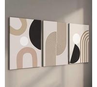 YUSUZHU Pósteres de líneas abstractas minimalistas modernas, lienzo artístico de pared geométrico beige, mural de mármol con textura contemporánea, 60 x 90 cm x 3 cm, sin marco.