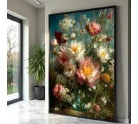 YUSUZHU Pósteres vintage de ramos florales, arte mural romántico de flores de jardín, decoración en lienzo de peonías silvestres, arte para interiores (60 x 80 cm/sin marco)