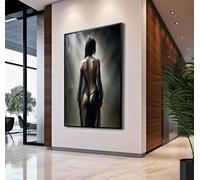 YUSUZHU Silueta seductora, pósteres impresos, pinturas, lienzos decorativos, fotos sensuales, impresiones sensuales en lienzo, 60 x 90 cm con marco