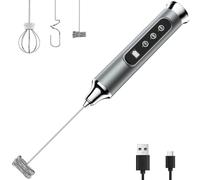 YUSWKO Varita espumadora de leche para café, espumador de leche de mano, mezclador de bebidas recargable, batidor eléctrico impermeable