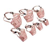 Yusylvia 7 unids / set bozal de plástico para perros, máscara de malla de entrenamiento para perros cómoda y transpirable ajustable