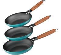 YUTANN Juego de Sartenes de Hierro Fundido Pre-sazonadas, Set de 3 Piezas, Apta para Inducción, Gas y Horno, Antiadherente Natural, Cocina Profesional