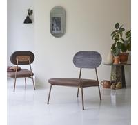 Yutapi - Sillón bajo Mohawk marrón de roble macizo H 80 x B 63 x T 78 cm