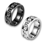 Yutclon Anillo giratorio para hombre, acero inoxidable, diseño de engranaje | Alivio del estrés y antiansiedad, 2 engranajes giratorios, diseño moderno, acero inoxidable resistente, accesorio de moda
