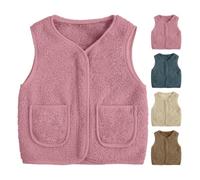 Yutdeng Chaleco Niña Polar Invierno Otoño Chaqueta sin Mangas Chalecos | Chaleco Niña Niño Pequeños Acolchado Chaqueta Forro Polar Cálido Abrigo Cremallera Chalecos con Bolsillos 2-12 Años