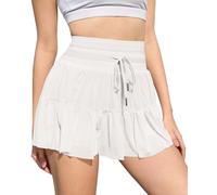 Yutdeng Falda Tenis Mujer Verano Falda Pantalón con Bolsillo Casual Falda Tul Falda Pantalon Deporte Mujer Cintura Alta Minifalda Faldas Deportivas Golf Falda Corta Falda-Pantalon,Blanco,L