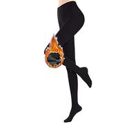 Yutdeng Medias Térmicas para Mujer Invierno Forro Polar Color Carne Nergo Leotardos Termicos Pantimedias Medias Tallas Grandes Pantis Invierno, Negro, L-XL
