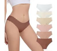 Yutdeng Pack Bragas Mujer sin Costuras Bragas Invisibles Braga Algodon Entrepierna Ropa Interior Cómoda Cintura Media Ligeros Microfibra Bragas Bikini Mujer Culotte Braguitas Pack de 6,Pack E,XL