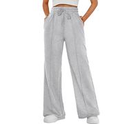 Yutdeng Pantalon Chandal Mujer Anchos Pantalones Deportivos Mujer Cintura Alta Pantalones de Chándal Ligeros Cómodos Largos Pantalon Deporte Elásticos Jogger Casual Pantalón Correr Cordón Bolsillos