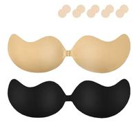 Yutdeng Sujetador Adhesivo Push Up Sujetador Invisible Silicona Sujetador Espalda Descubierta sin Tirantes Reutilizable Sujetador Pecho Pezoneras Adhesivas Invisibles Copas con Pegatinas,2PCS,Copa A