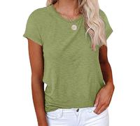 Yutila Pack de 1/2 Camisetas Manga Corta Mujer,Top de Verano con Cuello Redondo,Blusa Básica de Algodón,Color Liso,Suave y Transpirable