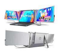 YUTOO Extensor de pantalla para laptop, monitor triple portátil de 14 pulgadas para laptop con rotación de 315°, Plug and Play, 1080P, FHD, extensor de monitor para portátiles de 13.5 a 16.5 pulgadas,