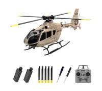 YUTT Helicóptero a escala 1/36 C123 EC135, 2.4G 6CH Helicóptero de control remoto de un solo rotor con flujo óptico, retención de altitud, avión militar RC para adultos y principiantes