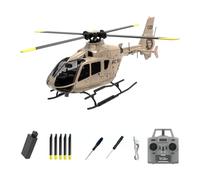 YUTT Helicóptero a escala 1/36 C123 EC135, 2.4G 6CH Helicóptero de control remoto de un solo rotor con flujo óptico, retención de altitud, avión militar RC para adultos y principiantes