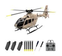 YUTT Helicóptero a escala 1/36 C123 EC135, 2.4G 6CH Helicóptero de control remoto de un solo rotor con flujo óptico, retención de altitud, avión militar RC para adultos y principiantes