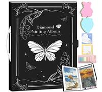 YUTUY Diamond Painting Álbum de Fotos,Álbum de Fotos de Diamond Painting,Carpeta de Cartera de Arte de Diamantes con 30 Protectores de Bolsillo Puede Contener 60 imágenes(Negro)