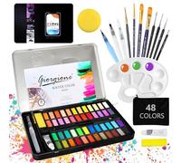 YUTUY Juego de Acuarelas Profesionales 48 Colores,Set De Pintura De Acuarela,Incluyendo Pincel y Pinceles de Agua,Paleta Acuarela,etc,para Principiantes y Profesionales