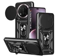 Yutwo Funda para Honor Magic 7 Lite, Carcasa con Protección de Cámara, Soporte de Anillo y Protección de Calidad Militar - Negro