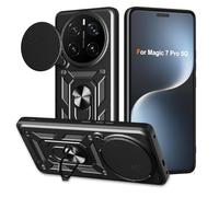 Yutwo Funda para Honor Magic 7 Pro 5G, Protección de la Cámara Carcasa con Cubierta de Cámara Deslizante y Soporte de Anill Carcasa para Honor Magic 7 Pro 5G - Negro