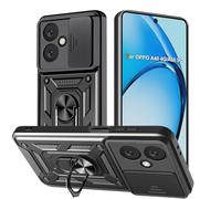 Yutwo Funda para OPPO A40 4G/OPPO A60 5G, Protección de la Cámara con Cubierta Deslizante y Soporte de Anillo - Negro
