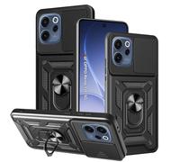 Yutwo Funda para OPPO Reno 15F 5G, Protección de la Cámara Carcasa con Cubierta de Cámara Deslizante y Soporte de Anill Carcasa para OPPO Reno 15F 5G, Negro