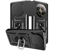 Yutwo Funda para Realme 12 Pro Plus/12 Pro, Carcasa con Protección de la Cámara, Cubierta Deslizante, Soporte de Anillo y Anti-Choque - Negro