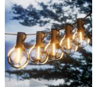 Yuucio Guirnalda Luces Exterior, 7.6M LED Guirnaldas Luminosas con 12+1pcs G40 Bombillas de Plástico, Cadena Luces IP45 Impermeable Conectable Luces De Para Jardín, Boda, Partido