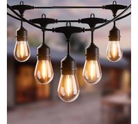 Yuucio Guirnaldas Luces Exterior LED 30M, Cadena de Luces con 30+2 S14 Bombillas de Plástico, Guirnalda Luminosas IP65 Impermeable Conectable Luces De Para Jardín, Boda, Partido