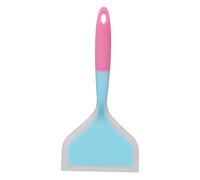 YUUGAA - Espátula de silicona para cocina, espátula de silicona bicolor, transparente, con boca ancha, espátula para freír, panqueques, patatas fritas, pala para cocina en casa (azul)