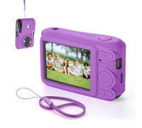 YUULNMOP Funda de silicona para cámara compatible con Kodak PIXPRO FZ45, funda protectora completa antiarañazos, funda suave con correa de mano para cámara digital FZ45 (morado)