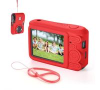 YUULNMOP Funda de silicona para cámara compatible con Kodak PIXPRO FZ45, funda protectora completa antiarañazos, funda suave con correa de mano para cámara digital FZ45 (rojo)