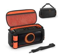 YUULNMOP Funda de transporte para altavoz JBL PartyBox On The Go 2 & Essential, bolsa protectora de almacenamiento con bolsillos para micrófono y accesorios, correa de hombro ajustable y asa para