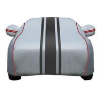 YUUSA Funda Coche Exterior para Alfa Romeo Junior Elettrica Veloce 2024 2025+, Anti-UV Resistente Al Polvo con Lateral Cremallera y Cordón Funda Coche Impermeable,D/Grey Black
