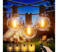 Yuusei Guirnalda Luces Exterior, Luces LED 15M Con Mando a Distancia, Impermeable IP45 & 2700K Blanco Cálido, Bombillas 25+1 G40 Irrompibles para Jardin, Decoracion, Terraza, Pergolas y Toldos