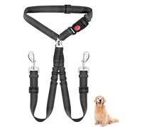 YUUSIKCO 1 guinzaglio per cani elastico resistente 2 in 1 antigroviglio, guinzaglio per cani regolabile per auto, guinzaglio riflettente regolabile per auto in viaggio e in viaggio