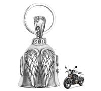 YUUSIKCO 1 pezzo Campana del guardiano della motocicletta,campana protettiva dell'angelo che cavalca, portachiavi della campana della motocicletta, benedizione della pace, caramelle fortunate